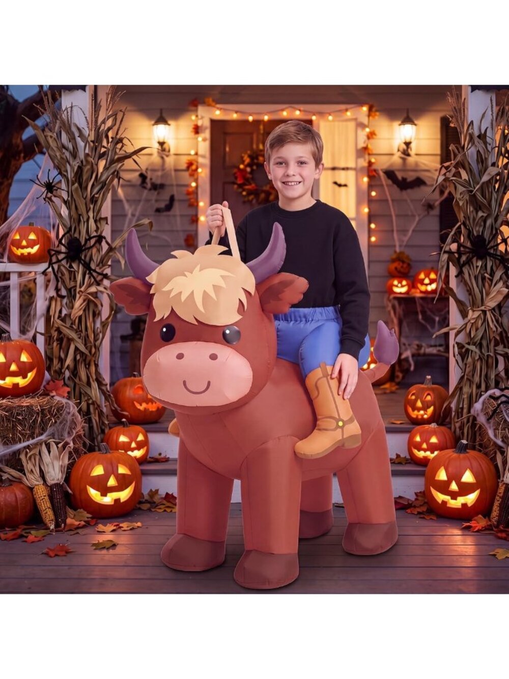 Adorable Kids' Halloween Inflatable Highland Cow Costume - Fun & Festive Outfit